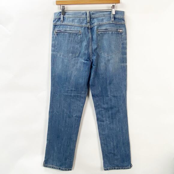 2/$30 Talbots Womens Straight Leg Medium Blue Wash Jeans Size 6 Zip Back Pockets - Picture 6 of 10